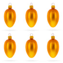 Set of 6 Matte Gold Mini Glass Egg Ornaments 2.9 Inches