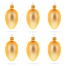 Set of 6 Rose Gold Mini Glass Egg Ornaments 2.9 Inches