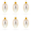 Set of 6 Champagne Mini Glass Egg Ornaments 2.9 Inches