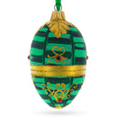 1888 Cherub with Chariot Glass Egg Ornament 4 Inches