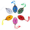 Italian Designer Jeweled Fine Ring Glass Egg Christmas Ornament 4 Inches