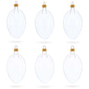 Set of 6 Clear Glass Egg Ornaments DIY Craft 4 Inches