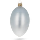 Set of 6 White Matte Glass Egg Ornaments 4 Inches