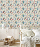 Forest with Wolves Wallpaper