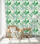 Leaves on White Background Wallpaper
