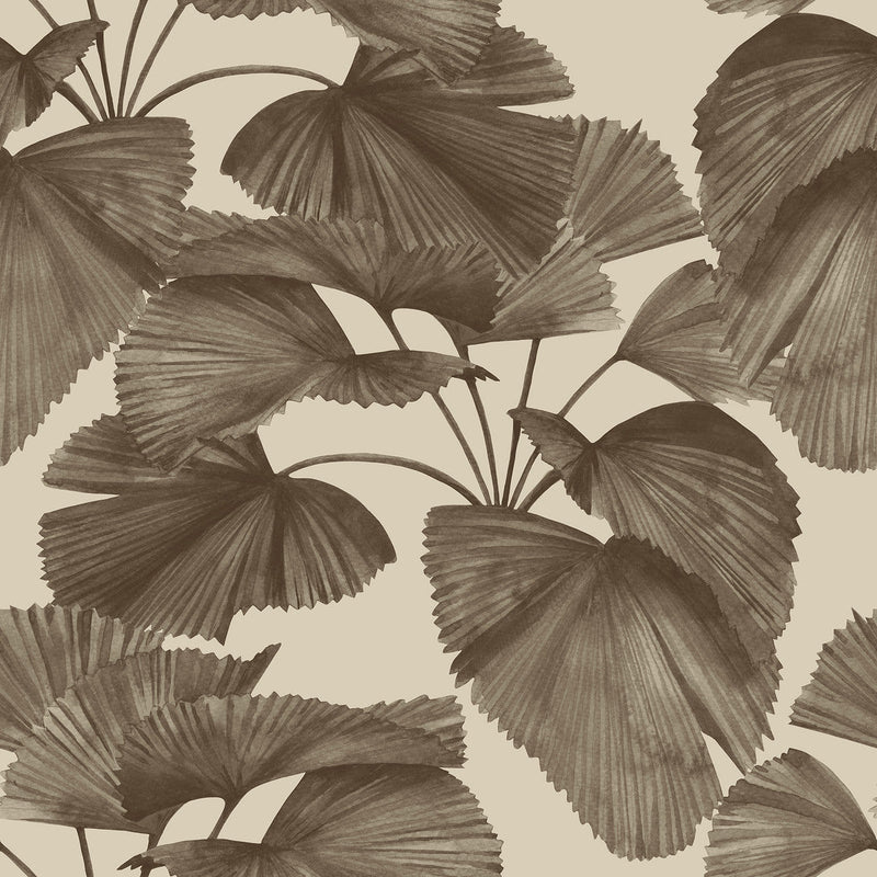 Dark Green Wallpaper with Leaves Design