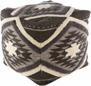 Almondbank Handwoven Beige Cotton Pouf
