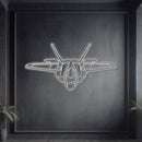 F-22 Raptor Angle Metal Neon Aircraft Wall Art - NCN0039