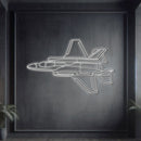 F-35A Lightning II Angle Metal Neon Aircraft Wall Art - NCN0042