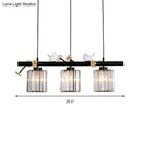 Lodge black and white island pendant light kitchen bird design