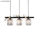 Lodge black and white island pendant light kitchen bird design