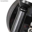 Lodge black fabric drum wall lamp bedroom crystal bead detail
