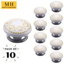 Mascot Hardware Brownsville 1-4/7 in. Yellow Design Drawer Cabinet Knob - Pack of 10