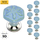 Mascot Hardware Hexagon Flower 1.77 in. Ceramic Cabinet Knob (Pack of 10)