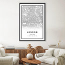 London White Map Canvas