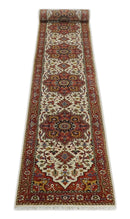 Long 20 feet runner Brown and Ivory Traditional Hallway Rug wool area rug