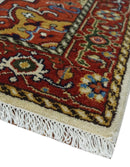 Long 20 feet runner Brown and Ivory Traditional Hallway Rug wool area rug