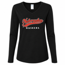 Nebraska Huskers Long Sleeve V-Neck Women's T-Shirt | Black | Multiple Sizes | Lou's Sporting Goods | 25N19LLSVT