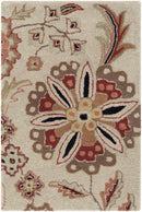 Longford Beige Floral Hand Tufted Wool Carpet