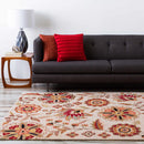 Longford Beige Floral Hand Tufted Wool Carpet