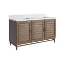 James Martin Portland 60" Double Bathroom Vanity, Whitewashed Walnut