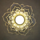 Lotus crystal flower spotlight living room led ceiling light