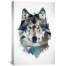 Low Poly Gray Wolf Light Canvas