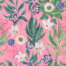 Elegant Pink Wallpaper with Wildflowers