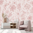 Stylish Modern Pink Floral Wallpaper