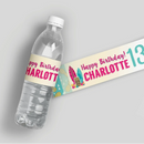 Luau Birthday Water Bottle Labels