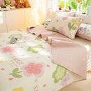 DecorBites™ Cartoon Pattern Cotton Single Mattress Mat: Summer Comfort & Non-Slip Performance