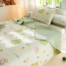 DecorBites™ Cartoon Pattern Cotton Single Mattress Mat: Summer Comfort & Non-Slip Performance