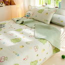 DecorBites™ Cartoon Pattern Cotton Single Mattress Mat: Summer Comfort & Non-Slip Performance