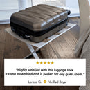 Bienville-Foldable Metal Luggage Rack with Genuie Leather