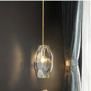 Luxe faceted gold crystal glass pendant lamp for kitchen bedroom