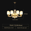 Luxe gold and frosted glass jade chandelier living room light