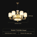 Luxe gold and frosted glass jade chandelier living room light