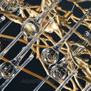 Luxe gold branch crystal led chandelier for living room