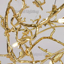 Luxe gold branch crystal led chandelier for living room