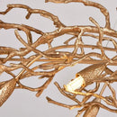 Luxe gold branch crystal led chandelier for living room