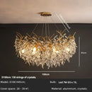 Luxe gold crystal branch pendant light living room chandelier