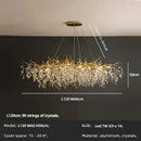 Luxe gold crystal branch pendant light living room chandelier