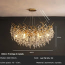 Luxe gold crystal branch pendant light living room chandelier