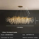 Luxe gold crystal branch pendant light living room chandelier