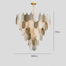 Luxe gold crystal indoor chandelier leaf accent living room light