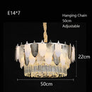 Luxe gold crystal indoor chandelier leaf accent living room light