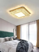 Luxe gold crystal led ceiling chandelier for dining room