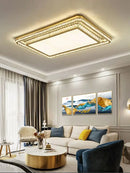 Luxe gold crystal led ceiling chandelier for dining room