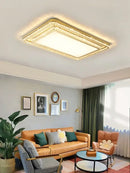 Luxe gold crystal led ceiling chandelier for dining room