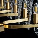 Luxe gold glass led ceiling chandelier for living room